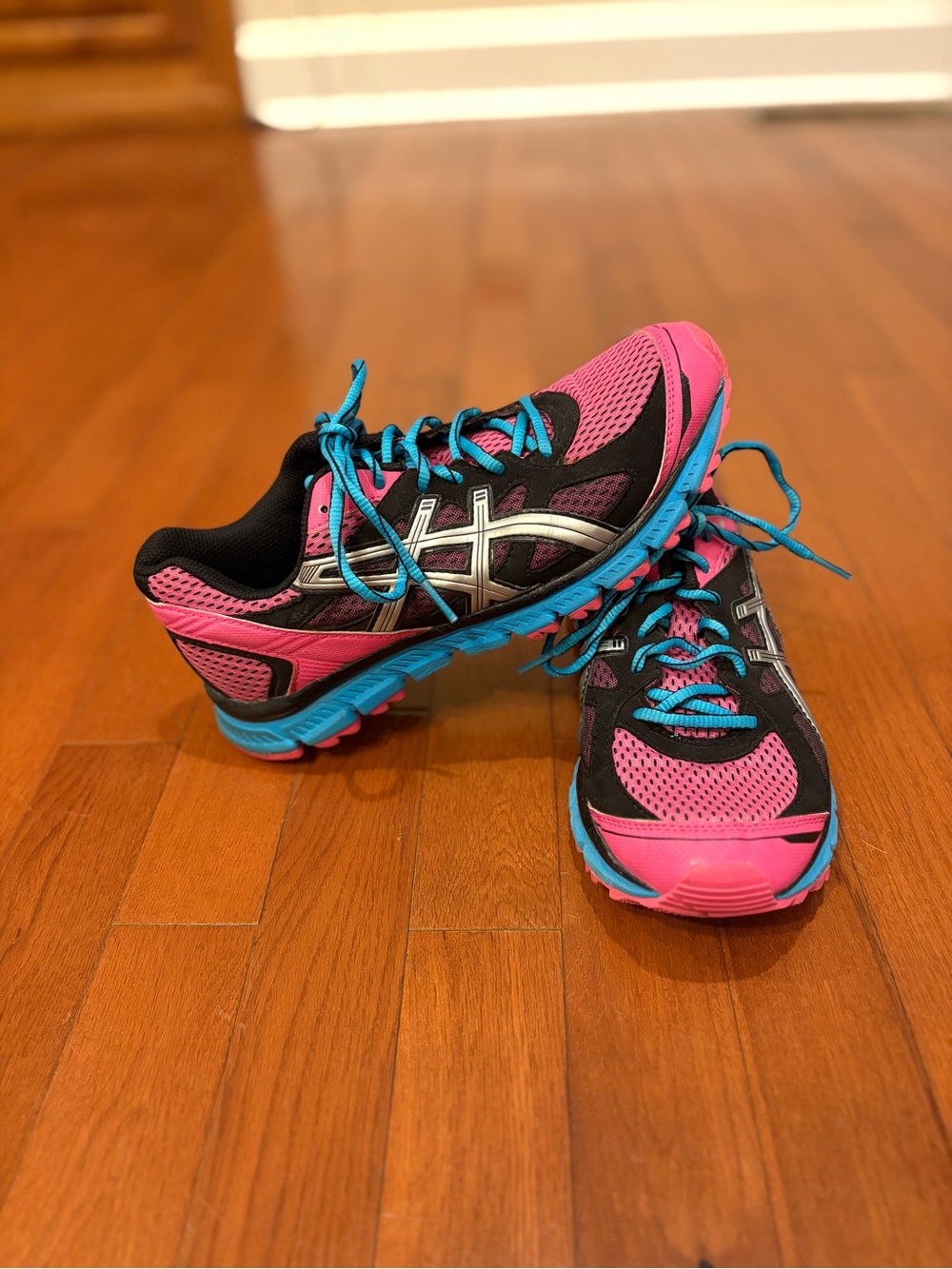 ASICS | Women's Gel Scram Running Pink and Blue Shoes size 7 1/2